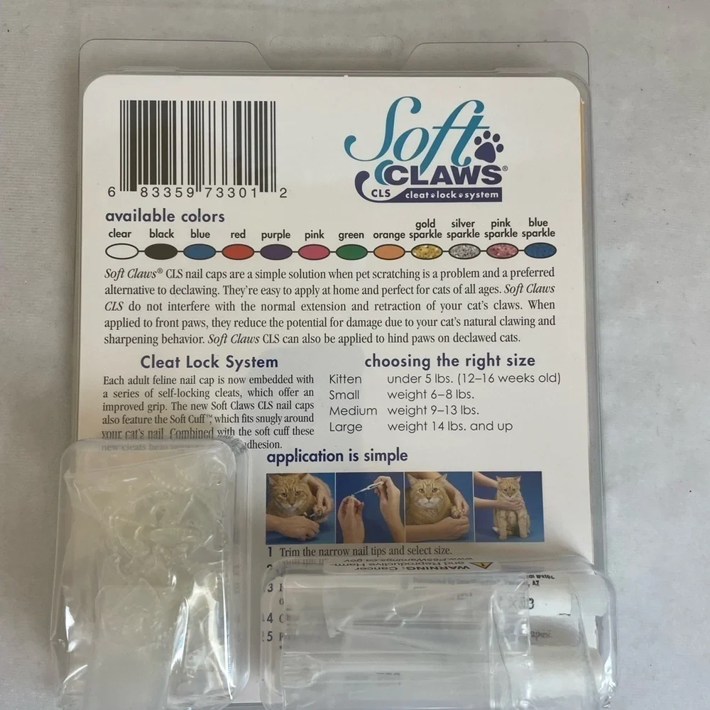Soft claws (SoftPAWS) for Cats in CLEAR size medium NIB